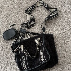 Steve Madden Black Textured Crossbody Bag